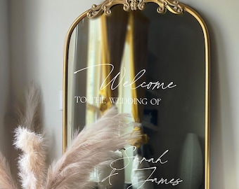 Welcome Mirror| Wedding Mirror Sign| Welcome Sign Vinyl|Wedding Welcome Sign | Custom Wedding Mirror Decal| Luxury Wedding Reception Signage