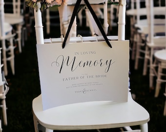 in loving memory wedding Sign, Reserved Seat tag, In loving memory tag, Wedding sign for those not with us any more, ceremony seat card