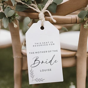 Reserved seating tags, Floral wedding seat reservation tags, Hammered card Wedding tags, with Twine ribbon, Wedding Signs, Ceremony