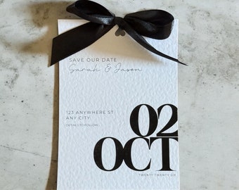Minimalist Save the Date Postcard, A6 Recycled Card, Elegant Wedding Invitations