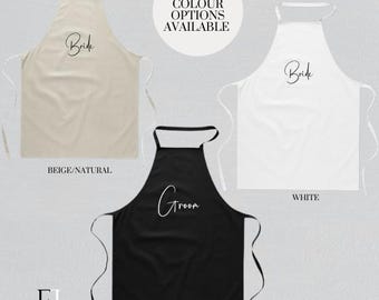 Wedding Aprons, Dress Protector, Gift ideas, Adult Aprons, Suit Protector, Wedding day accessories, Set of 2 His & His, Hers and Hers