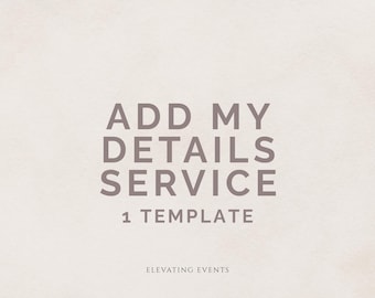 Template Personalization Service – Add Your Details (Digital File)