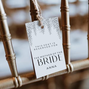 Reserved seating tags, Floral wedding seat reservation tags, Hammered card Wedding tags, with Twine ribbon, Wedding Signs, Ceremony