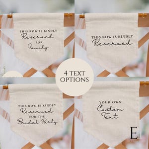 Reserved row Seat sign, Reserved Sign, Wedding sign for reserving rows, ceremony seat sign, Fabric Wedding Sign, Fabric seat sign