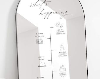 Custom Wedding Mirror Decal | DIY Order of the Day Sign