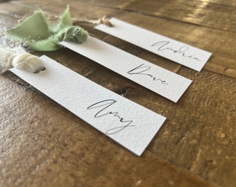 Name cards, wedding table decor, 5 pack Hammered card or Smooth Matte,Single rectangle name place setting, Minimalist Place setting