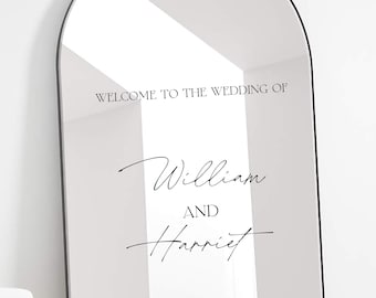 Welcome Mirror| Wedding Mirror Sign| Welcome Sign Vinyl|Wedding Welcome Sign | Custom Wedding Mirror Decal| Luxury Wedding Reception Signage