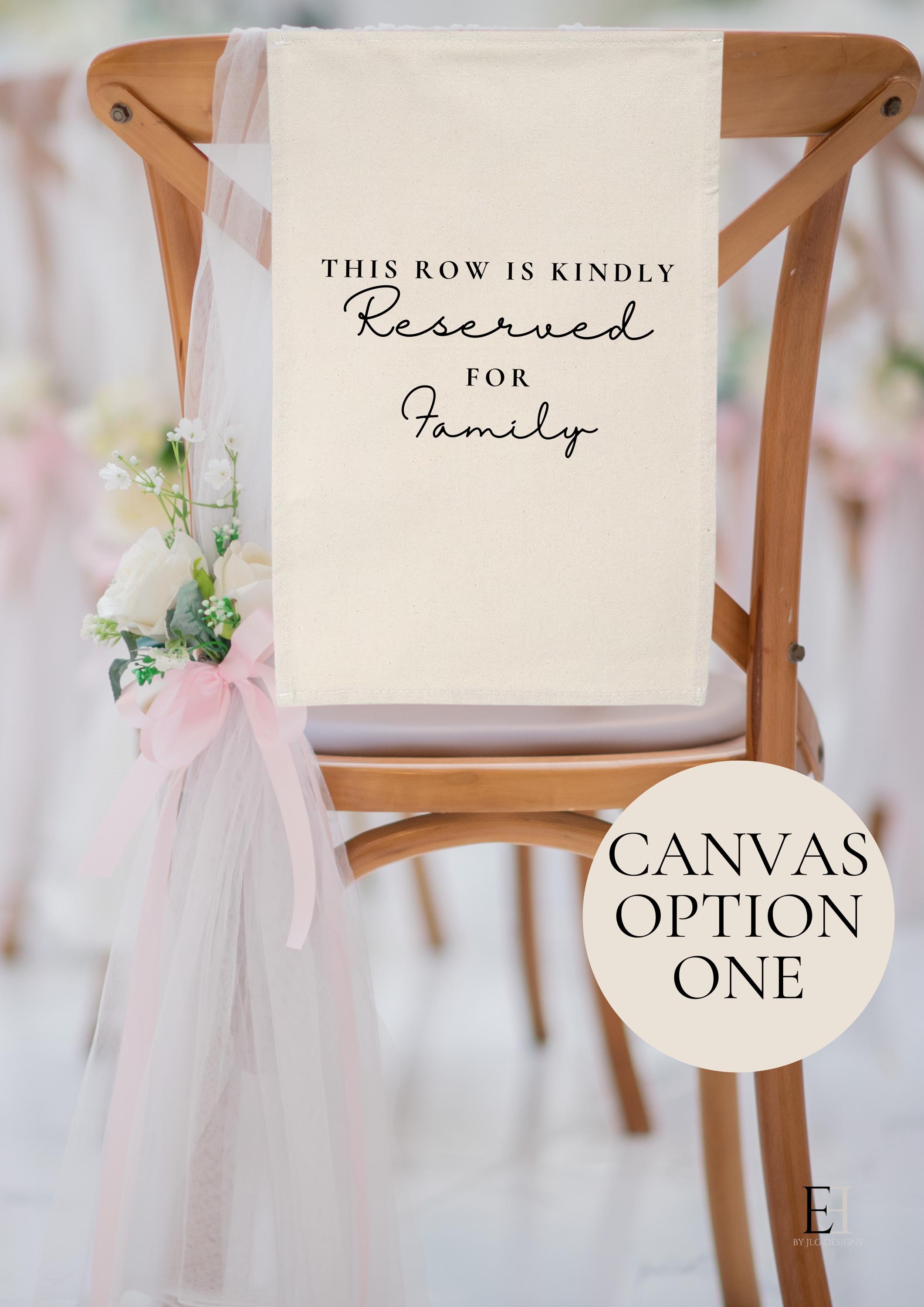 Linen Reserved Row Sign, Boho Wedding Ceremony Decor - Etsy