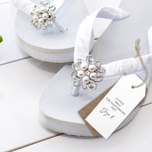 Flip flop wedding tags, Smooth card with Twine ribbon, Various sizes available, Double Layered, treat your dancing feet tags