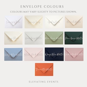 Luxury C5 Envelopes available in various colours, matt premium envelopes, Wedding Envelopes, Wedding Invitations
