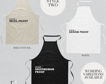 Wedding Day Apron, Dress Protector, Gift ideas for brides, Adult Aprons, Page Boy Gifts. Wedding days accessories, Groom Proof, Bride Bib