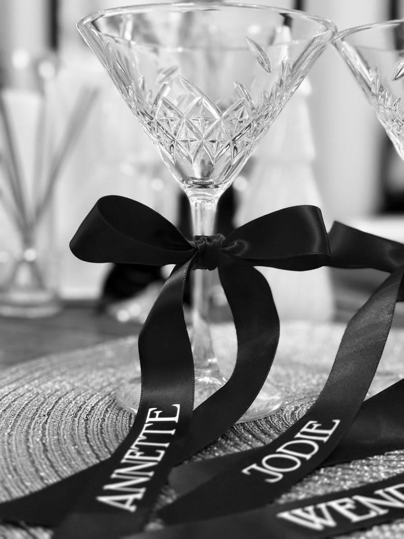 Personalized Satin Ribbon Drink Tags – Wedding, Party Place Settings - Etsy