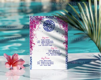 Plantilla de itinerario de despedida de soltera "Mamma Mia", Grecia (imprimible)