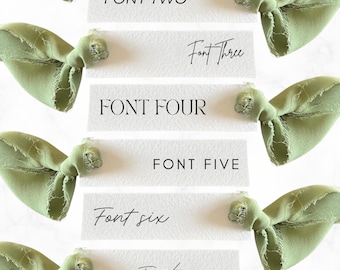 Personalized Wedding Place Cards with Ribbon