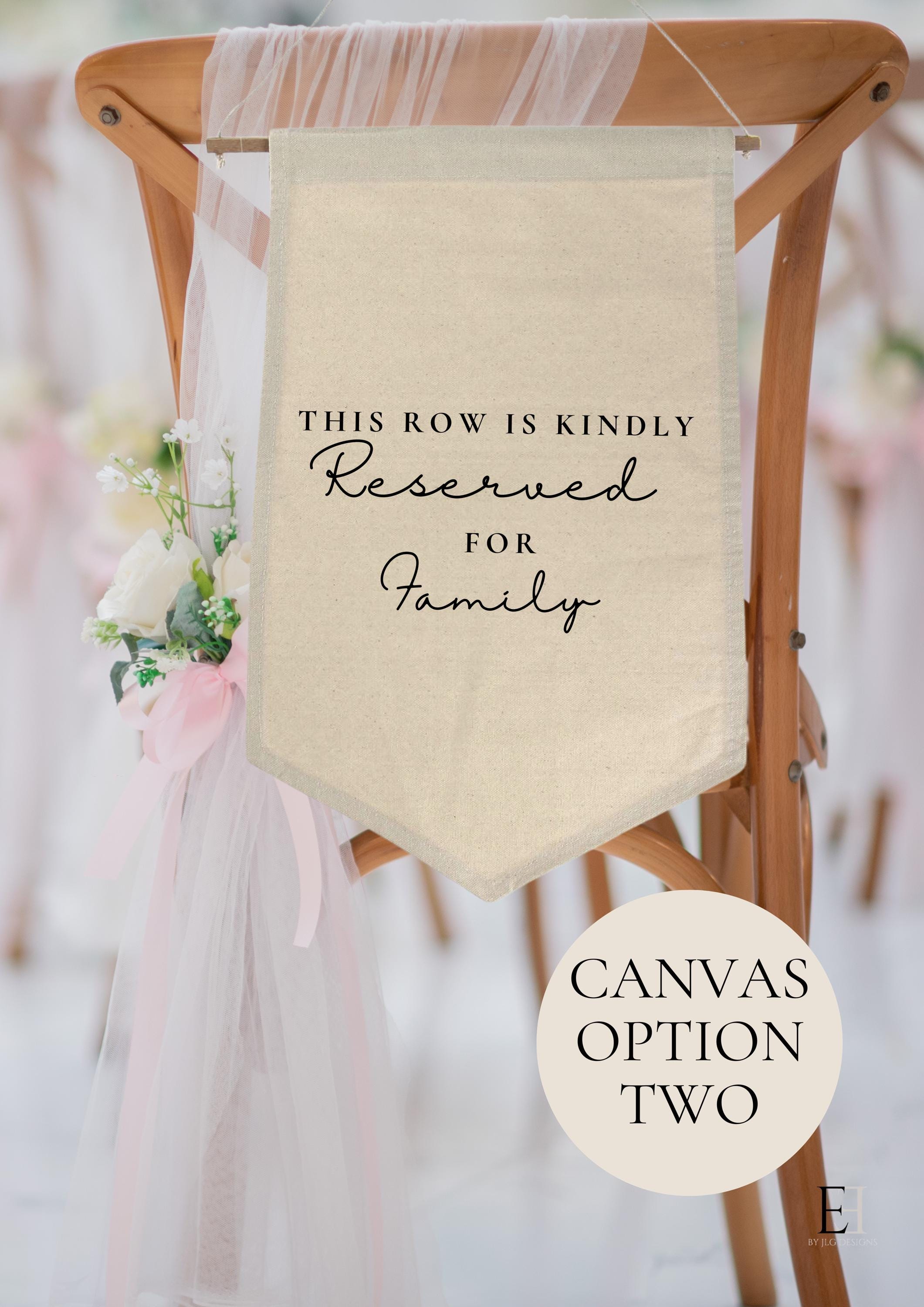 Linen Reserved Row Sign, Boho Wedding Ceremony Decor - Etsy