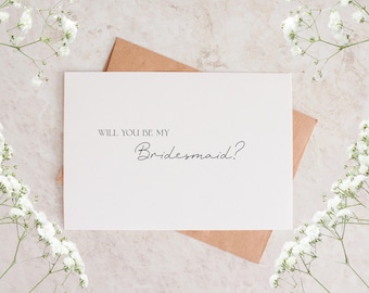 Minimalist Bridesmaid Proposal Card