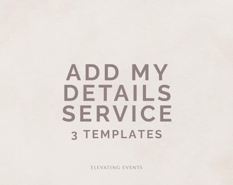 Template Personalization Service – Add Your Details (Digital File)