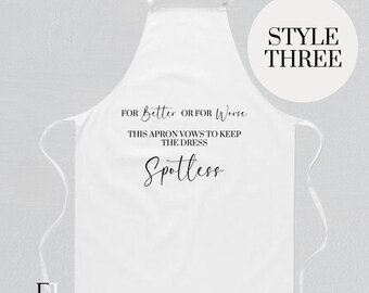 Wedding Day Apron, Wedding Dress Protector, Gift ideas for brides, Wedding days accessories, Vow to Keep Spotless, Bride Bib
