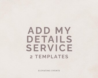 Template Personalization Service – Add Your Details (Digital File)