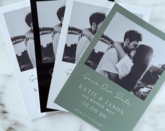 Photo Save The Date Cards, A6 Minimalist Wedding Invitations