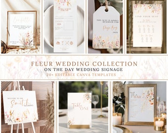 Wildflower Wedding Template – Editable Floral Canva Bundle (Digital Download)