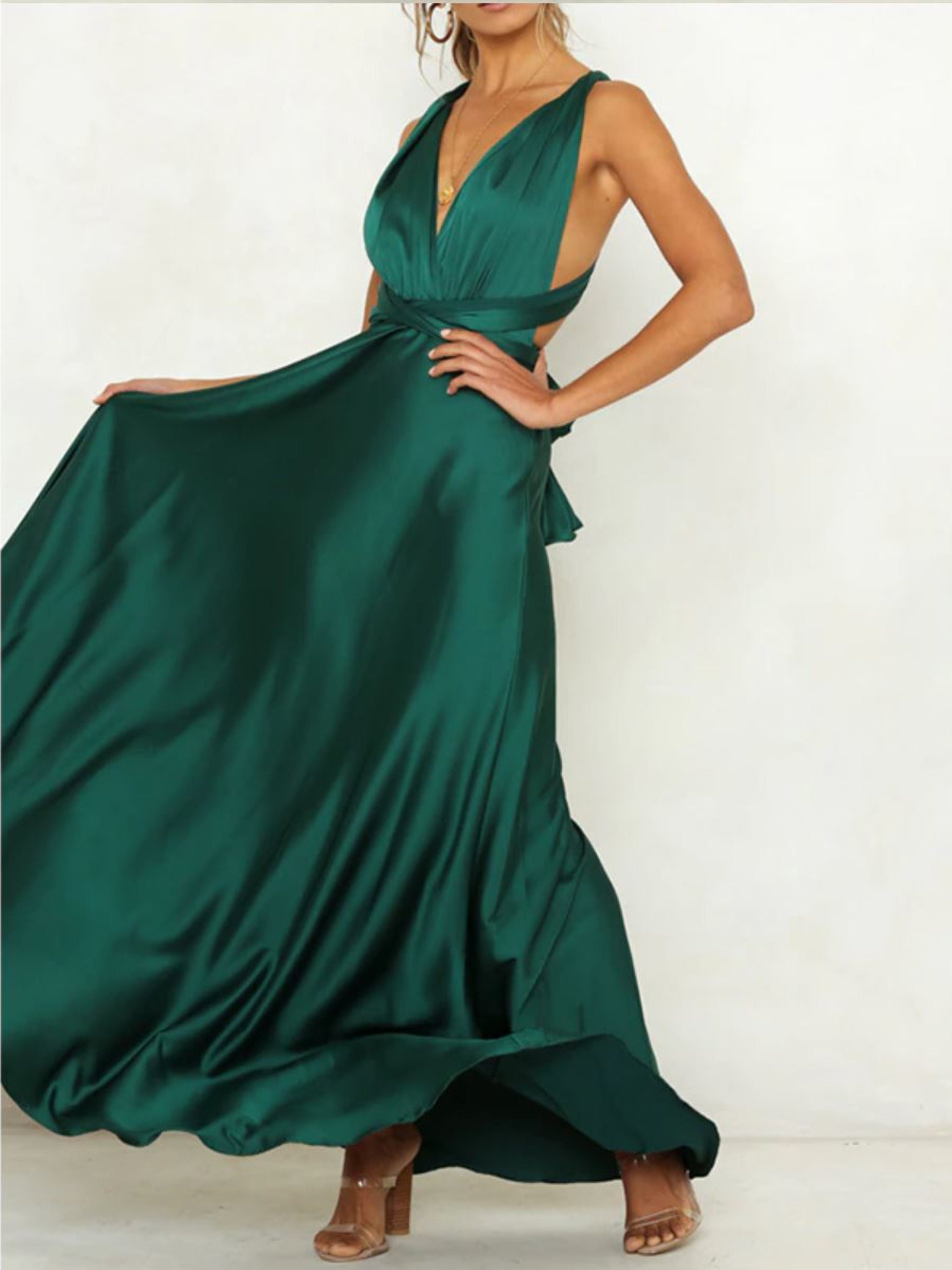 Vestido verde boda - Etsy España