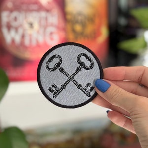 Keys Embroidered Fourth Wing Patch, Iron Flame Embroidered Patch, Riorson Patch, Empyrean Embroidered Patches, Book Cosplay Patch