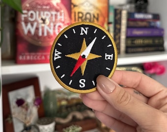 Compass Embroidered Fourth Wing Patch, Iron Flame Embroidered Patch, Riorson Patch, Empyrean Embroidered Patches, Book Cosplay Patch