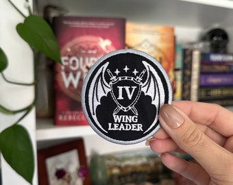 Xaden Riorson Wing Leader Embroidered Fourth Wing Patch, Iron Flame Embroidered Patch, Empyrean Patches, Book Cosplay