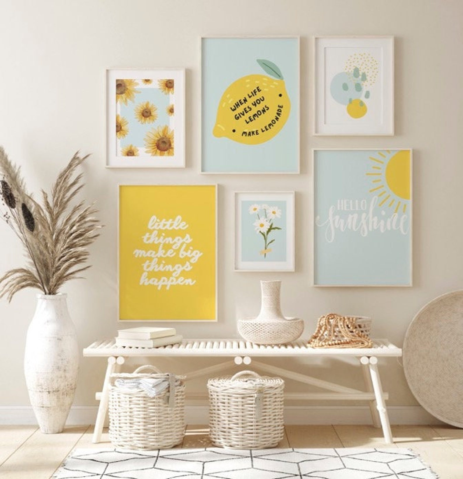 Cheerful Gallery Wall Art Set of 6 Prints Printable Art - Etsy