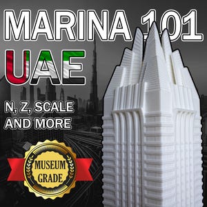 Marina 101 Tower Model | Dubai Skyscraper Replica | N Z Scales | Architectural 3D Print | Museum Grade