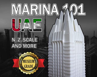 Marina 101 Tower Model | Dubai Skyscraper Replica | N Z Scales | Architectural 3D Print | Museum Grade