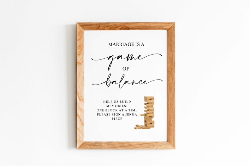 Wedding Jenga Guestbook Sign Printable Jenga Guest Book - Etsy