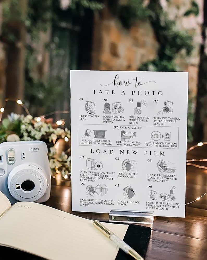 Instax Mini 11 Camera Allinone Instructions Sign Wedding Etsy