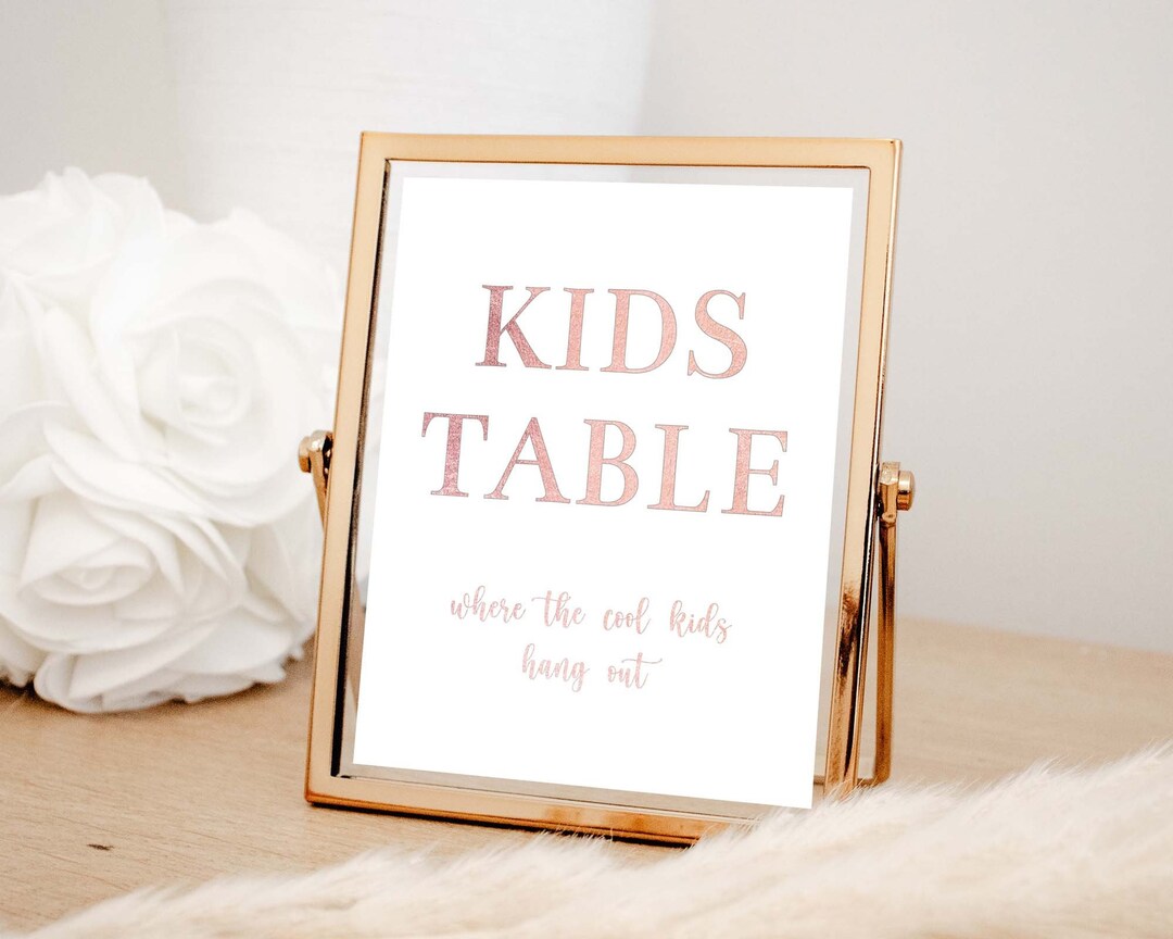 Kids Table Sign Printable Custom Wedding Kids Table Template - Etsy