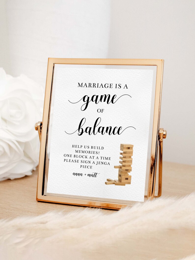 Wedding Jenga Guestbook Sign Printable Jenga Guest Book Etsy