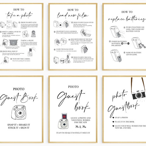 Instax Mini 11 Camera Instructions Sign Wedding Polaroid Film Etsy