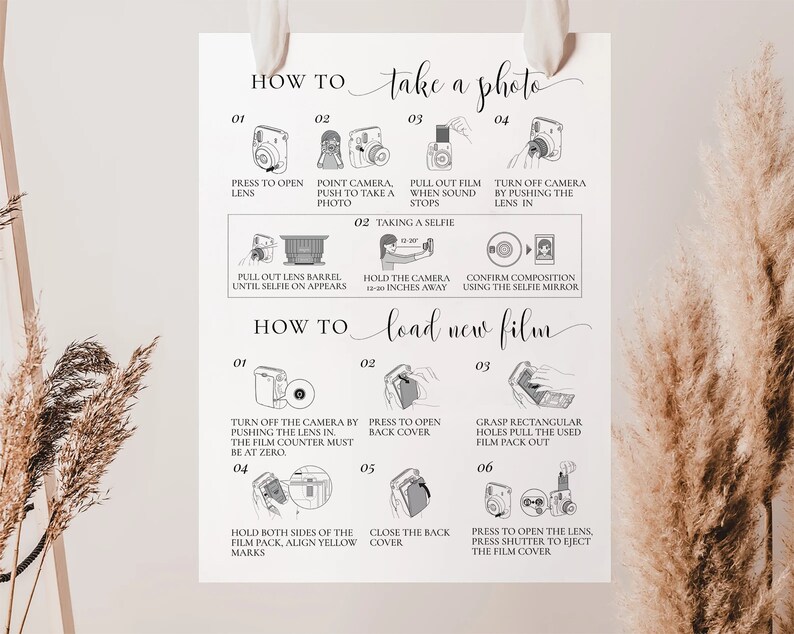 Editable Instax Mini 11 Camera Allinone Instructions Sign Etsy