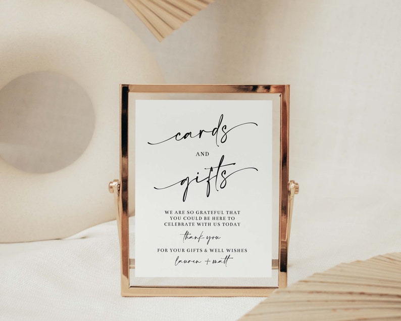 Editable Cards and Gifts Sign Printable Modern Minimalist - Etsy