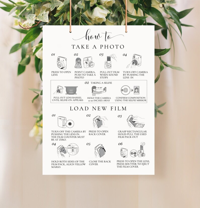 Instax Mini 11 Camera Allinone Instructions Sign Wedding Etsy