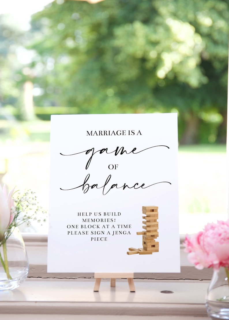 Wedding Jenga Guestbook Sign Printable Jenga Guest Book Etsy