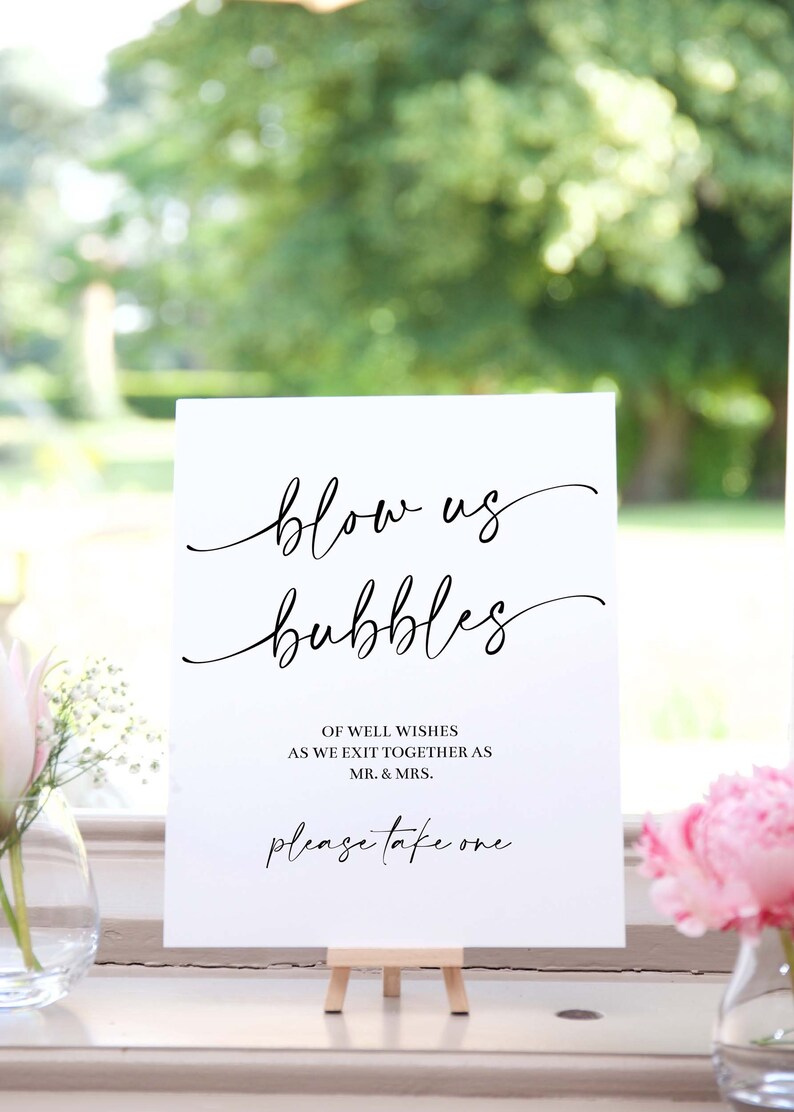 Bubbles Send off Sign Wedding Bubbles Sign Printable Bubble Etsy