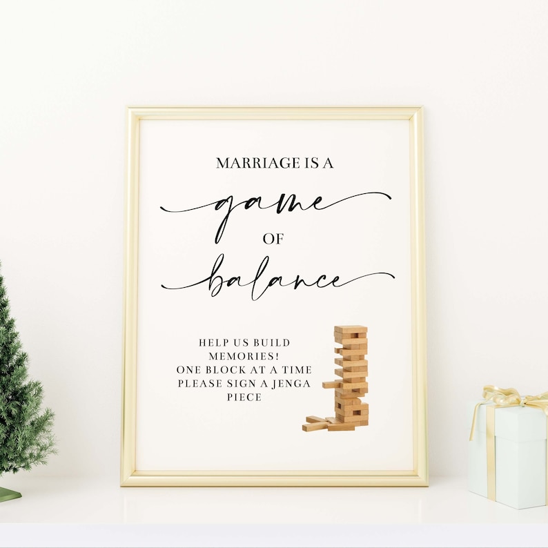 Wedding Jenga Guestbook Sign Printable Jenga Guest Book Etsy