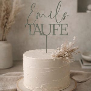 Caketopper -Topper Taufe mit personalisierten Namen 3D Schriftzug
