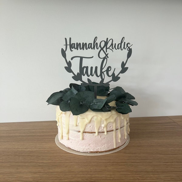 3D lettering cake topper - baptism with personalized name