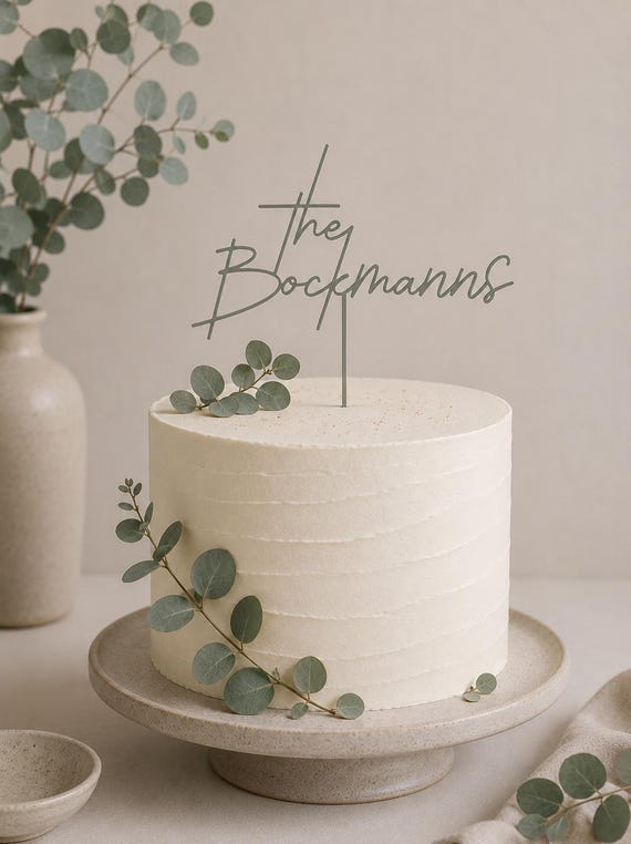 Caketopper - Hochzeit mit Wunschnamen  • 3D Schriftzug Tortenstecker Topper Mr und Mrs / Herr und Frau Tortenstecker mit Nachname 'The XYs'