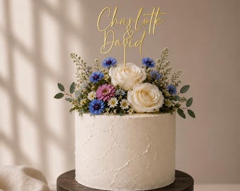 Cake topper - Wedding with personalized names • 3D lettering cake topper engagement
