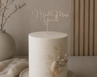 Cake topper - Wedding with personalized names • Mr & Mrs • 3D lettering - Cake topper