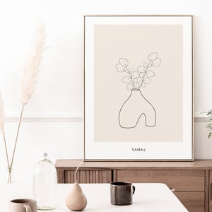 A3 / A4 / A5 Silhouette Arch Vase With Eucalyptus Plant Printable Digital Download, Wall Art, Poster, Print