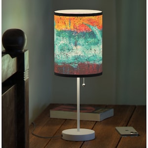 Modern Art Table Lamp With Lamp Shade Painted Wall Design Small Lamp ...